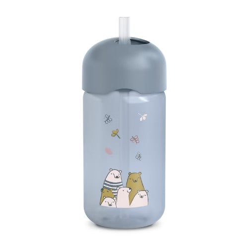 Botella con Cañita - Oso Azul 340ml 5oz - Suavinex