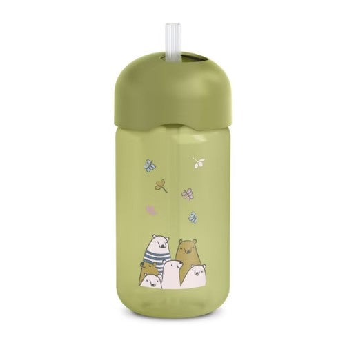 Botella con Cañita - Oso Verde 340ml 5oz - Suavinex