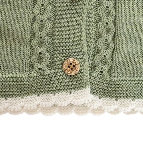 Cárdigan Ane de Algodón 6-9 Meses/Verde Manzana - Baby Berry