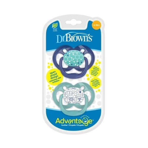 Chupones Pack*2 - Azul y Verde - Dr. Brown's