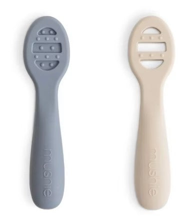 Cucharas para Alimentación 1RA Etapa - Gris y Beige - Mushie