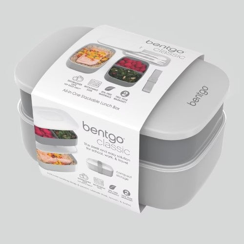 Lonchera Classic - 3 Divisiones x3 Cubiertos - Gray - Bentgo