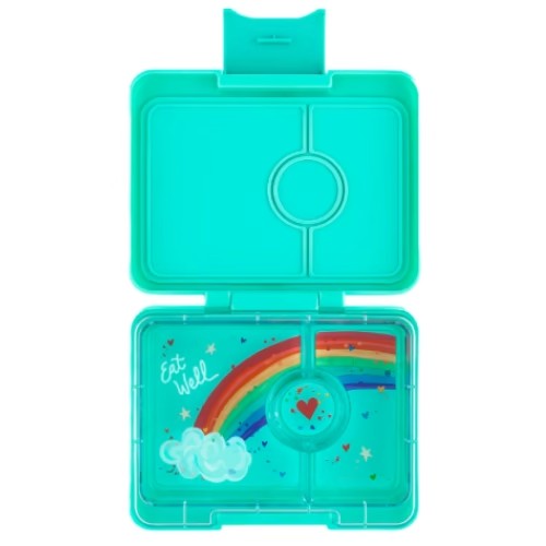 Lonchera Snack - Rainbow Tray - 3 Divisiones - Verde Agua - Yumbox