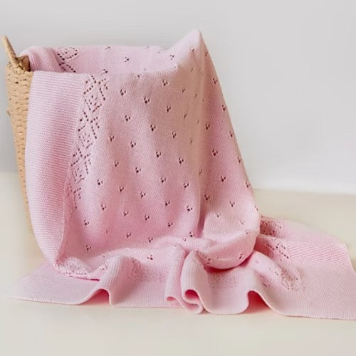 Manta Tejida de Algodón Pima - Rosa - Wawa Pima