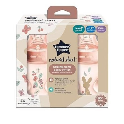 Natural Start - Anti Colic - 0m+ Pack x2 - Rosa - Tommee Tippee