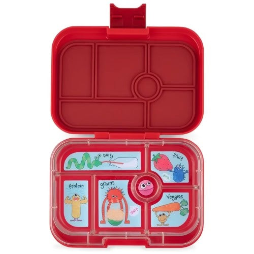 Original 6 Divisiones - Funny Monsters Tray - Rojo - Yumbox