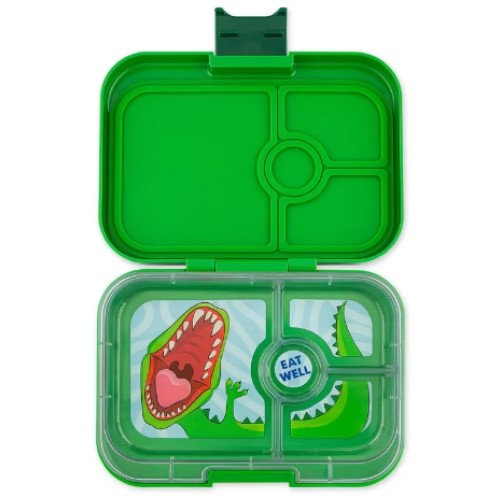 Panino 4 Divisiones - Dino Tray - Verde - Yumbox