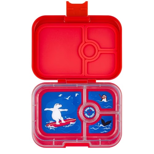 Panino 4 Divisiones - Polar Bear Tray - Rojo - Yumbox