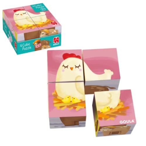 Puzzle Cúbico - 4 Cubos (2 Años+) - Goula