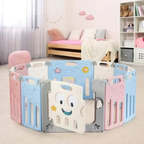 Rosa y Azul (14 Paneles) - Parentise – Corral Plegable Happy Star