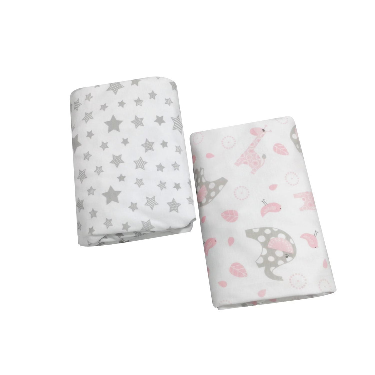 Sábana Bajera BB 100% Algodón x2 Rosa/Gris - Blauhouse