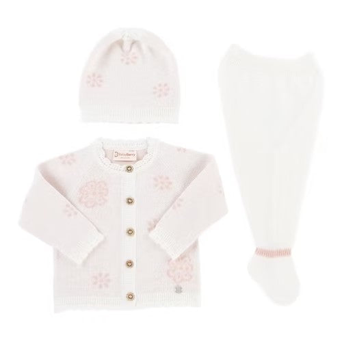 Set Florcita Doble Tejido - Perla 3 a 6 Meses - Baby Berry