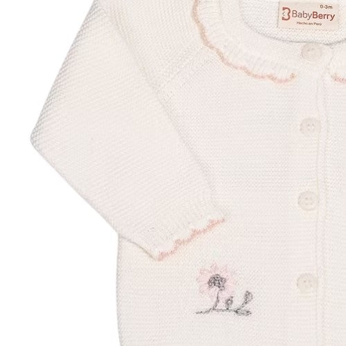 Set Margarita Tejido en Hilo Hipoalergénico - Perla 0 a 3 Meses - Baby Berry