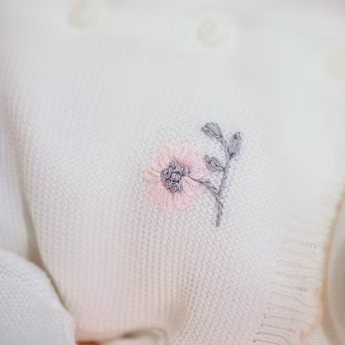 Set Margarita Tejido en Hilo Hipoalergénico - Perla 0 a 3 Meses - Baby Berry
