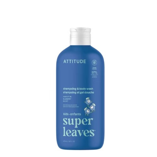 Shampoo y Gel de Baño - Super Leaves - Blueberry - Attitude