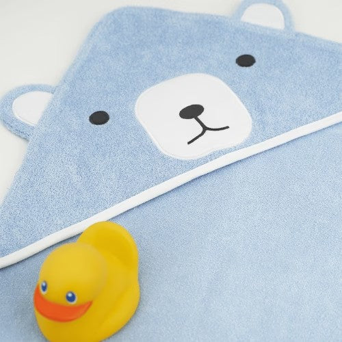 Toalla para Bebé con Capucha - Oso Celeste - Abu Tiny