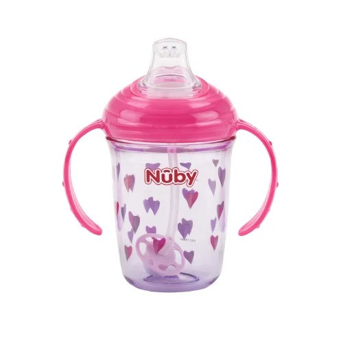Vaso Tritan Antiderrame 360 - Rosado Corazones - Nuby