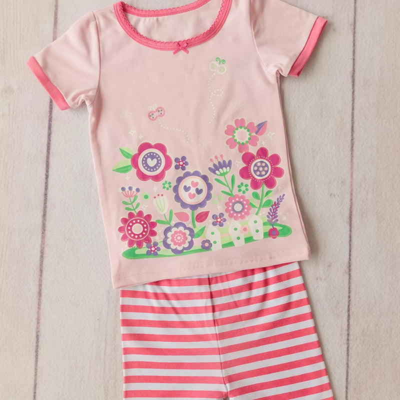 Pijama Verano - Rosado con Flores - Petit Momo