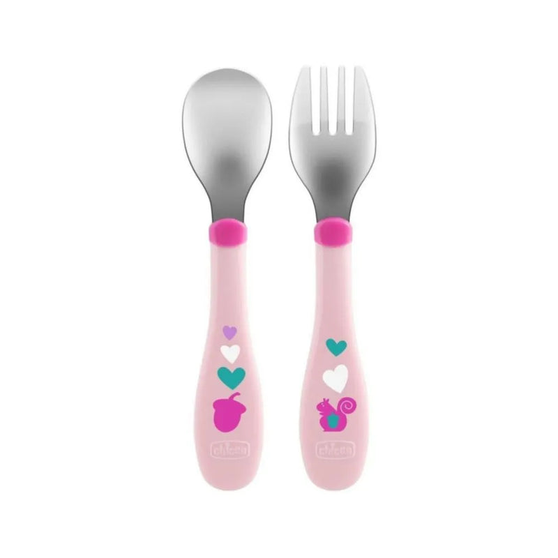 Cubiertos de Metal - Rosado - Chicco