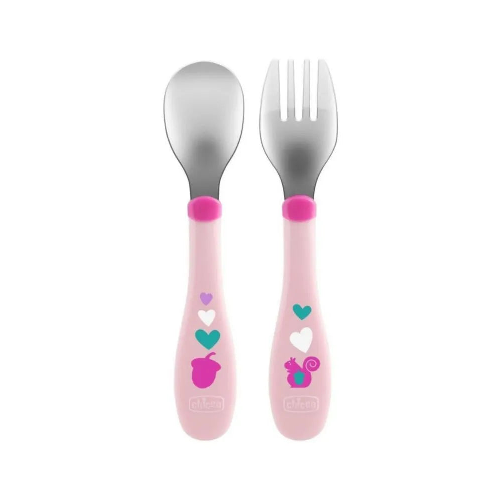Cubiertos de Metal - Rosado - Chicco