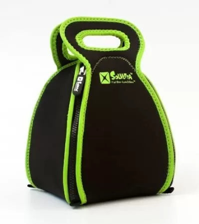 Lonchera de Neoprene - Negro con Verde - Flatbox