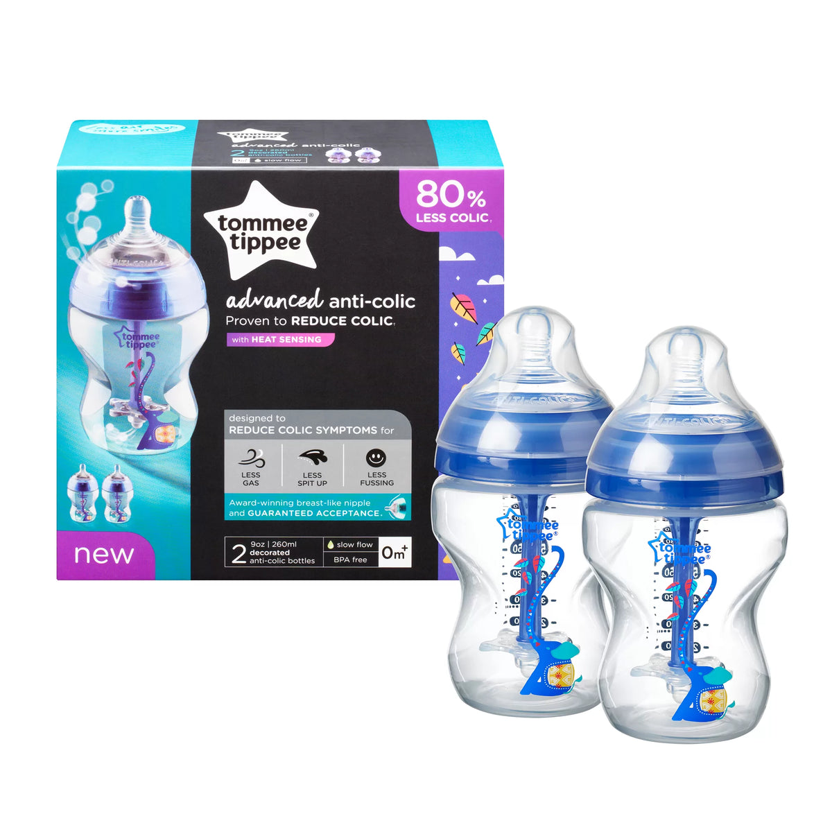 Biberón Pack x2 Azul Advanced - Tommee Tippee