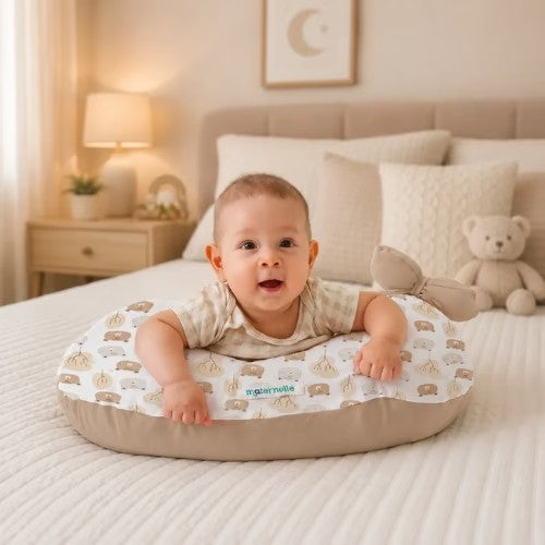 Almohada de Lactancia y Estimulación 5 en 1 - Beige Ositos - Maternelle