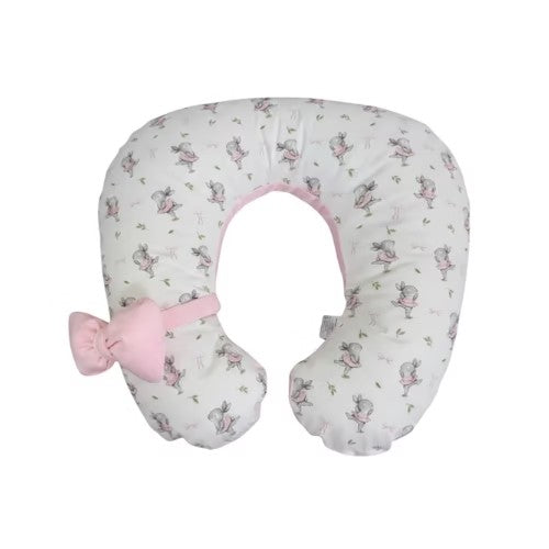 Almohada de Lactancia y Estimulación 5 en 1 - Rosado Conejitas Bailarinas - Maternelle