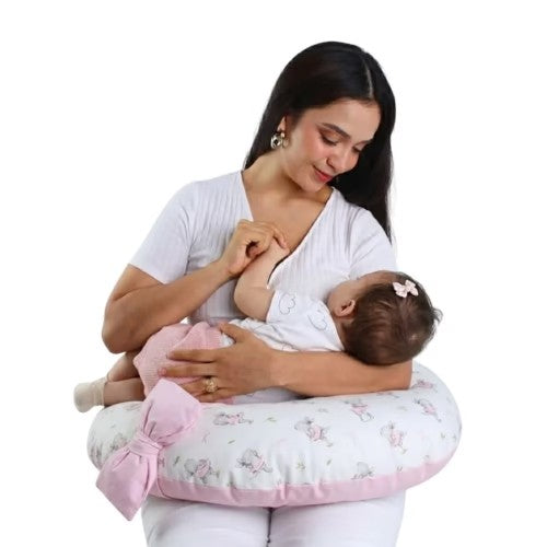 Almohada de Lactancia y Estimulación 5 en 1 - Rosado Conejitas Bailarinas - Maternelle