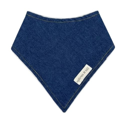 Babero Bandana para Bebé - Denim Azul - Ephran & Bill
