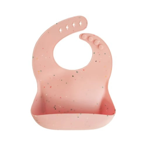 Babero de Silicona - Confeti Rosa - Mushie
