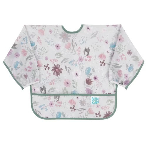 Babero Mandil Manga Larga - Flores - Bumkins
