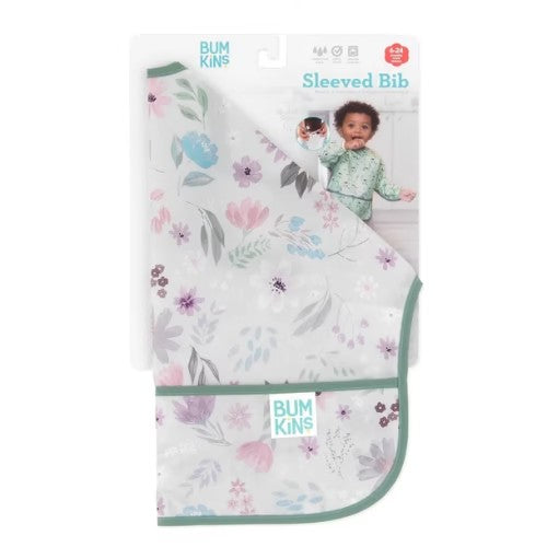 Babero Mandil Manga Larga - Flores - Bumkins