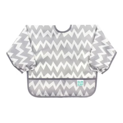 Babero Mandil Manga Larga - Gris - Bumkins