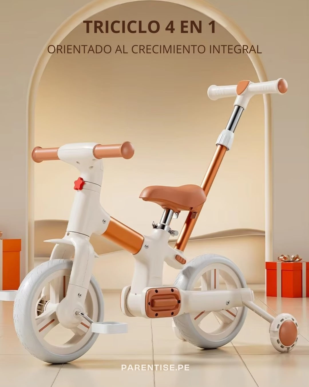 Bici Plegable 2 en 1 - Beige - Parentise