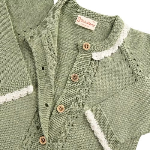 Cárdigan Ane de Algodón 6-9 Meses/Verde Manzana - Baby Berry