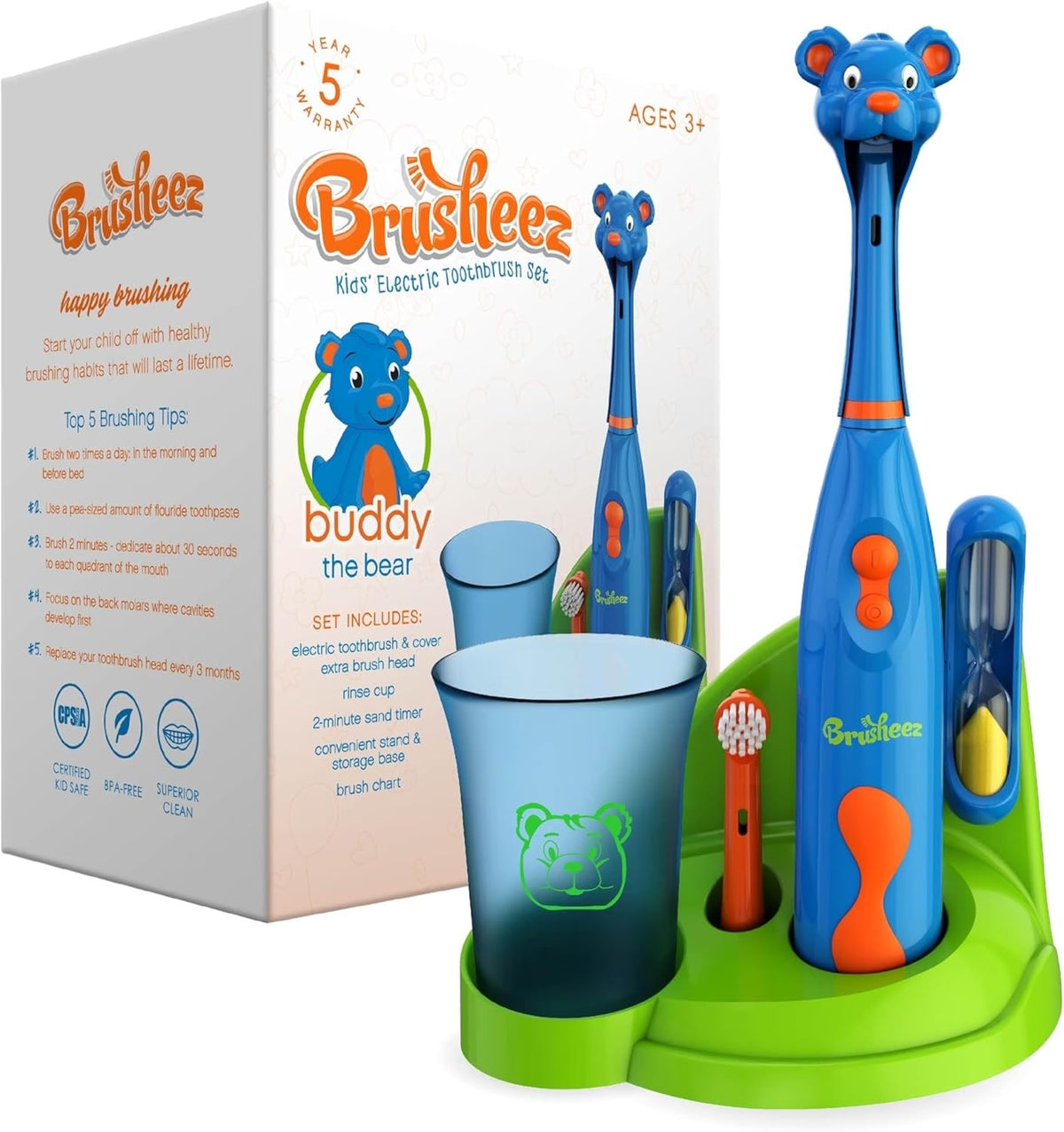 Cepillo de Dientes Electrico - Oso - Brusheez