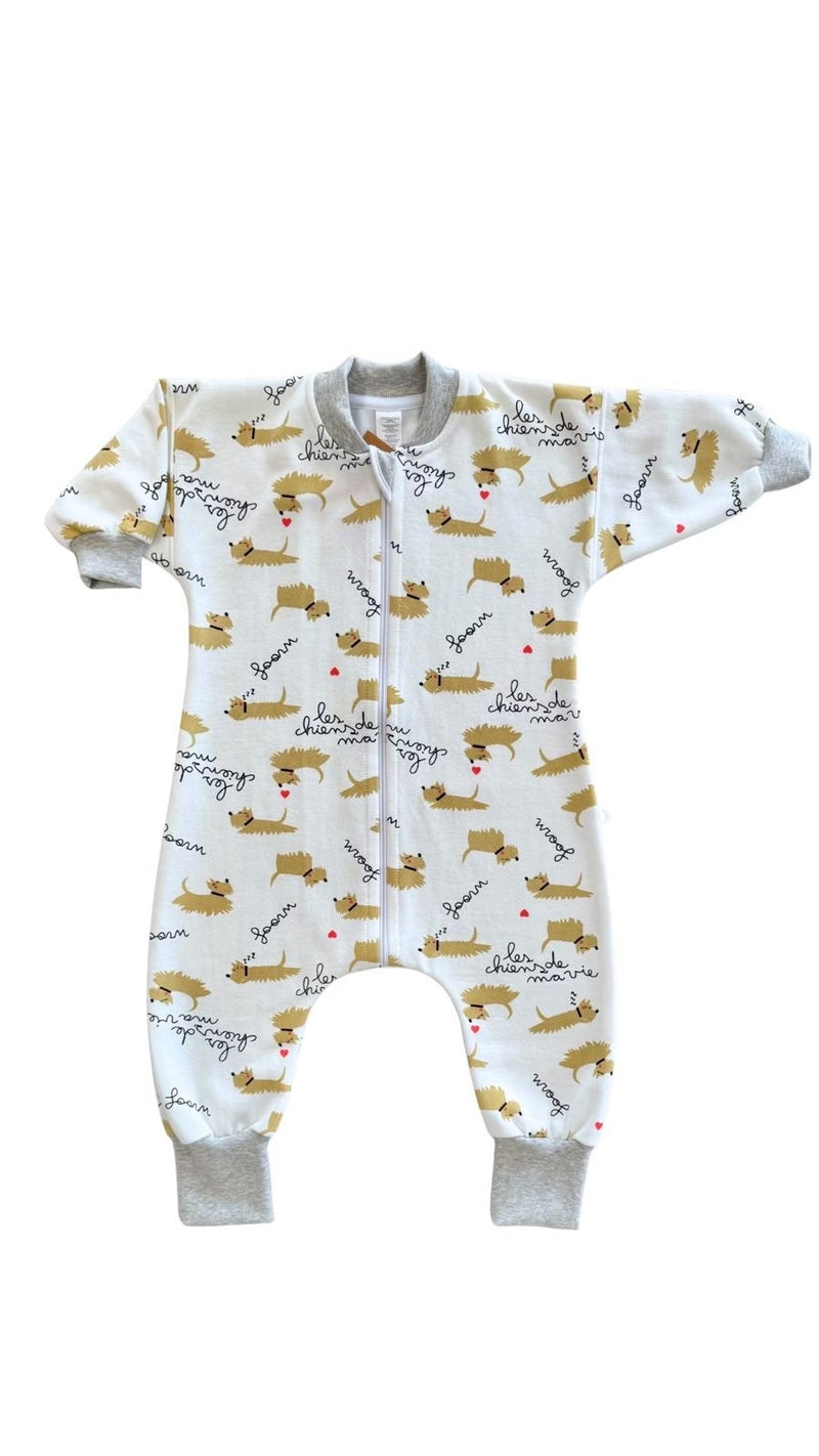 Enterizo Saquito Afranelado Talla S y M - Perritos - Bunny Cotton