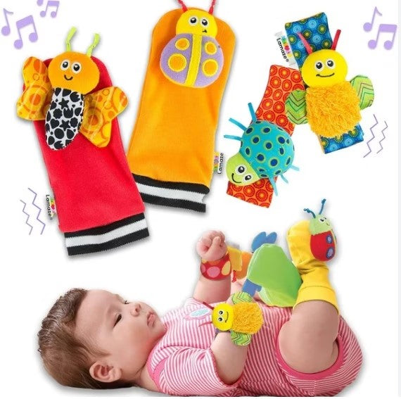 Juguete de Estimulación Sensorial - Gardenbug Foot Finder & Wrist Rattle Set (0 Meses - 4 Años) - Lamaze