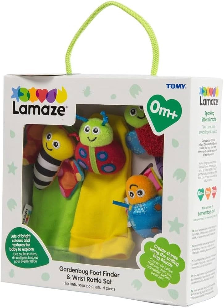 Juguete de Estimulación Sensorial - Gardenbug Foot Finder & Wrist Rattle Set (0 Meses - 4 Años) - Lamaze