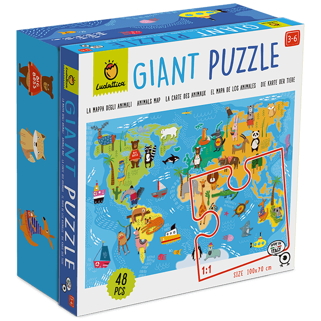 Giant Puzzle - Animales del Mundo (5 Años+) - Ludattica