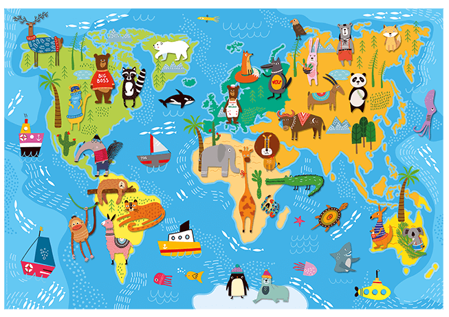 Giant Puzzle - Animales del Mundo (5 Años+) - Ludattica