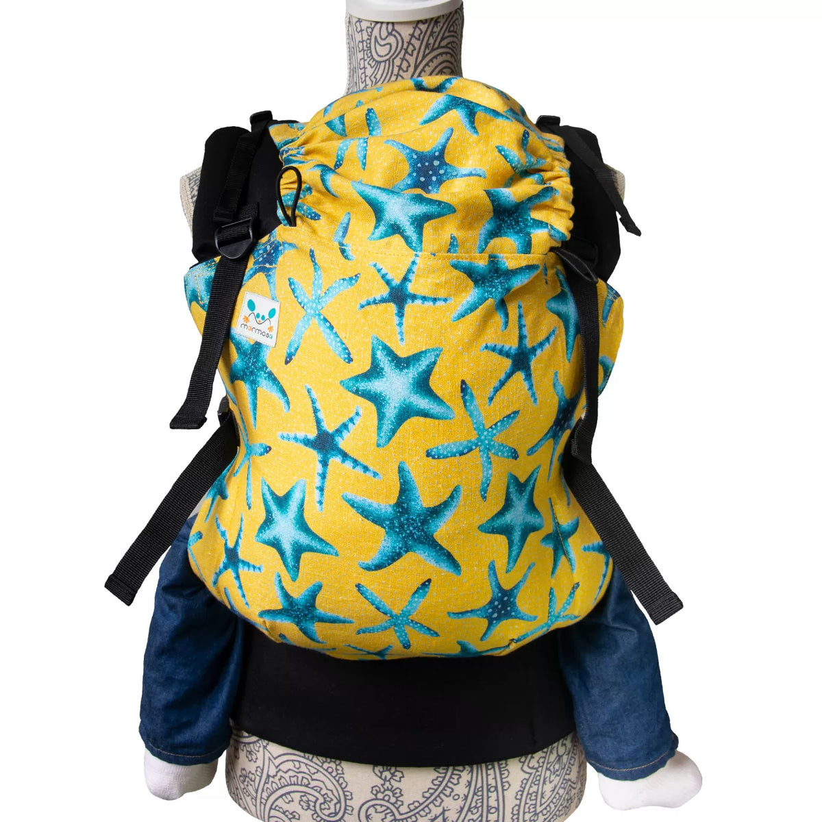 Mochila Ergonómica Lino Estampado - Estrellas de Mar - Marmosa