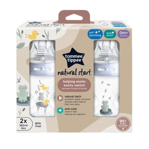 Natural Start - Anti Colic - 0m+ Pack x2 - Celeste - Tommee Tippee