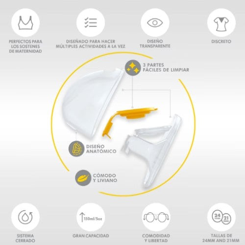 Pack Extractor Doble Eléctrico + Set de Copas Hands Free - Medela