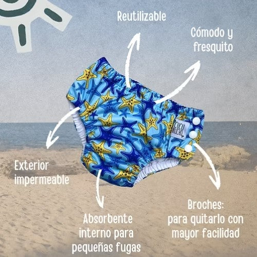 Pañal de Natación - Beach and Donuts - Talla M - Cucurucho