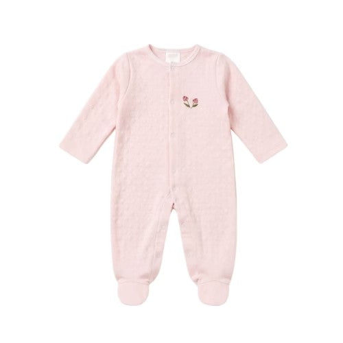 Pijama Jacquard con Broches - Honquitos Rosa (9 a 12 Meses) - Wawa Pima