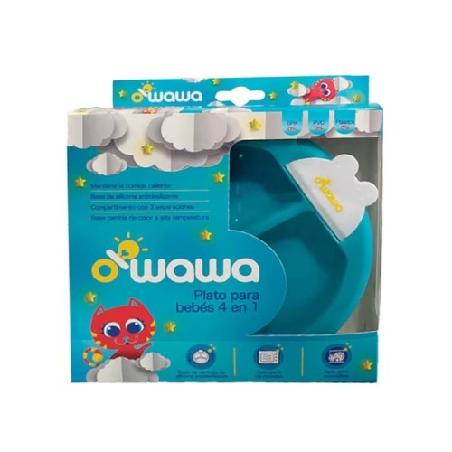 Plato Térmico con Succión - Celeste - Owawa