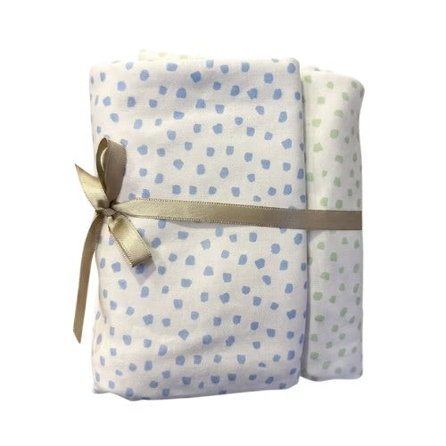 Sabana de Algodon - Pack X2 - Azul/verde - Bunny Cotton