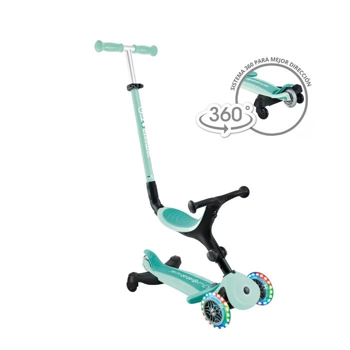 Scooter Evolutivo 5 en 1 LED y Giro 360 - Menta - Globber